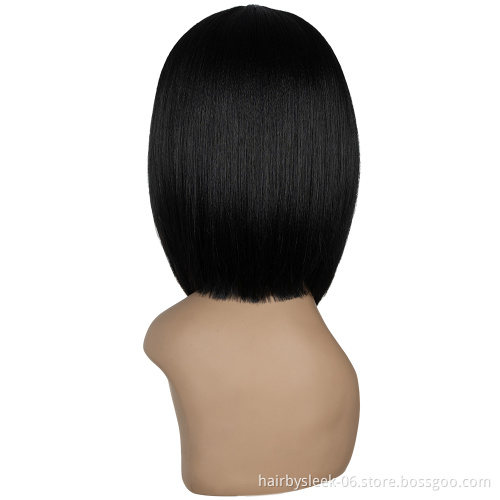 Lace Front Wigs 8 Inches Silky Straight Bob Wave Synthetic Lace Frontal wigs natural black T lace part Synthetic Hair Wigs